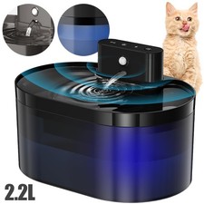 Trinkbrunnen für Katzen Hunde 2.2L Kabellos mit Bewegungsmelder Leise 2600mAh