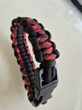 Paracord Armband Schwarz Rot