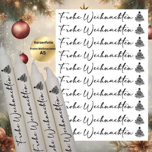 Kerzenfolie frohe weihnachten - frohe,