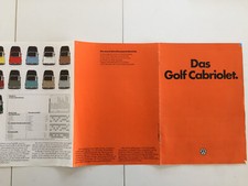 VW Golf 1 Prospekt - Golf Cabrio - von 8/1981 -1984 inkl. Farben