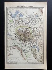 antike Landkarte Deutsche Kolonien: Kilimandscharo Deutsch Ost - Afrika DOA 1907