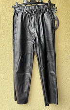 Moda Italia Via Veneta Damen Hose  Lederoptik Schlupfhose Gummibund Schwarz Gr.L