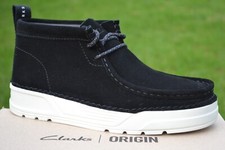 Clarks Damen Extralight Stiefel ORIGIN WALLABEE Schwarz Wildleder UK 6 / EU 39,5