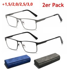 2x Herren Metall Lesebrille