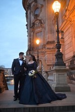 Verlobungskleid Nachtblau