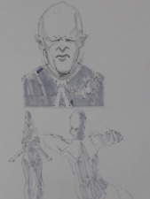 Thomas John Aquarellierte Bleistiftzeichnung Porträt Graffiti Comic Style (216)