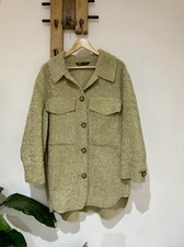 ZARA übergroßes Teddy Borg Sherpa Staubmantel Jacke Shacket Übershirt Größe L XL