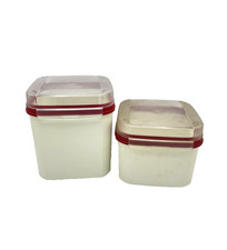 3Tupperware Bellevue Vorratsdosen 4L + 2,6 L Creme Rot | Akzeptabel