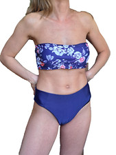 SEXY Damen Bikini 2 Teiler Bademode Badeanzug Bandeau Bikini Regular Waist XL/42