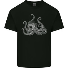 An Octopus Scuba Diver Deep Sea Diving Herren T-Shirt aus leichter Baumwolle