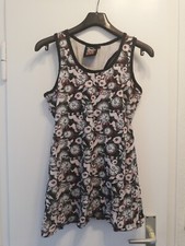 Cupcake Cult Top L Gothic Punk Allover print Alice Im Wunderland Hase Uhr