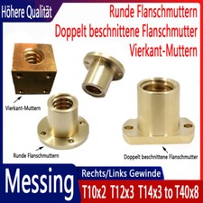 Rund Vierkant Flansch Rechts/Links Gewinde Trapezgewindemuttern Messing Muttern