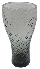 Coca Cola Glas Trinkglas grau mit Muster