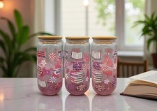 Farbiges Trinkglas "Books" mit