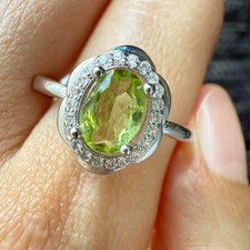925 Sterling Silber Ring grün