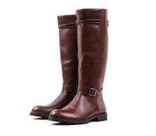 Herren Reißverschluss Schnalle Militär Pu Leder Knie Kniehoch Reitstiefel Schuhe