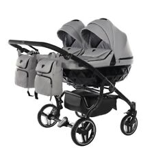 Junama Kombi-Geschwister-/ Zwillingswagen Kinderwagen grau