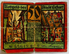 Erfurt Notgeld 50 Pfennig 1921