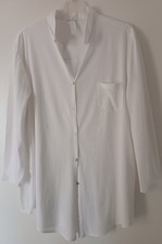 Langarm Nachthemd Boyfriend Schlafshirt Hanro Gr. XL weiß
