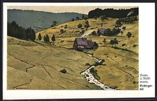 Künstler-AK Hans von Volkmann: Ansiedlung in einem Gebirgstal 