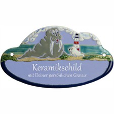 Keramikschild 17,5 x 10 cm mit