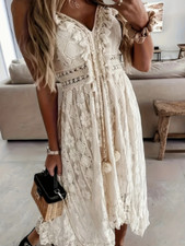 Elegantes Maxikleid mit Spitzenvorlagen und Off-Shoulder-Ausschnitt, Sommer