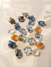 20 x Bunte Schmetterling Glitzer Glasperlen Schmuck Basteln Beads Spacer 10mm