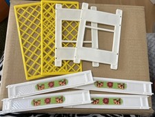 Doppelstockbett Puppenstube Puppenhaus Steckbar Weiß teilw Rastnasen Abgebrochen