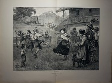 Der Kirchtanz 1886 Holzstich R