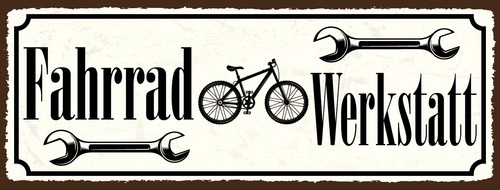 Blechschild 27x10 fahrrad - blechschild,