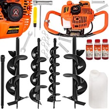 Erdbohrer Erdlochbohrer 5,2 PS NEU Benzin Pfahlbohrer Erdbohrgerät 3x Bohrer