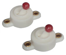 2 Kippschalter, Lichtschalter für Puppenhausbeleuchtung, Kahlert 67620 weiß,rund