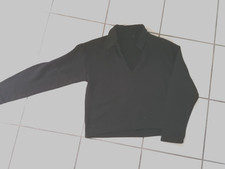 Pullover + schwarz + V-Ausschnitt + Kragen + M / L  + Goa + BoHo
