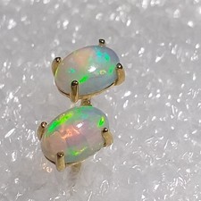 Welo Opal ECHTER NATUR Kristallopal Ohrstecker Ohrringe 925 Sterling Silber Gold