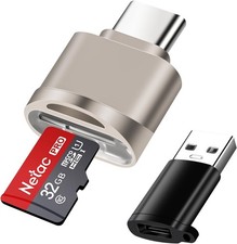 AXFEE Micro SD Kartenleser USB C SD Card Reader mit USB 3.0 Adapter Gold