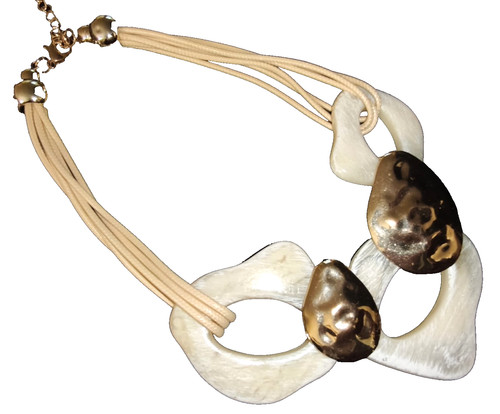 Modeschmuck collier beige - modeschmuck, collier,