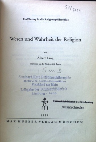 Wesen und wahrheit der - und,