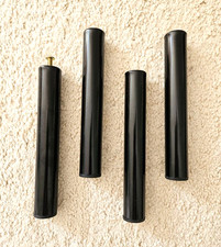 4er Set Tischbeine, Metall Schwarz, Tischfüße, 250 mm, Durchmesser 4 cm