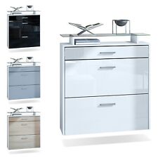 Schuhschrank Schuhkipper Hänge Flur Schrank Diele Regal Malea Weiß Hochglanz