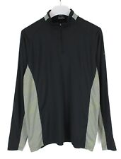 SPYDER Sweatshirt Herren LARGE Pullover Halbzip Mock Neck Dünnes Spinnennetz