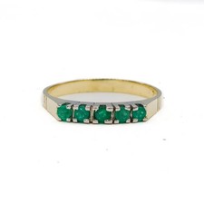 Ring mit 5 Smaragden emerald in 14 Kt. 585 Gold Gr. 57