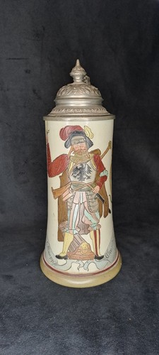 Alter bierkrug mit zinndeckel - alter,
