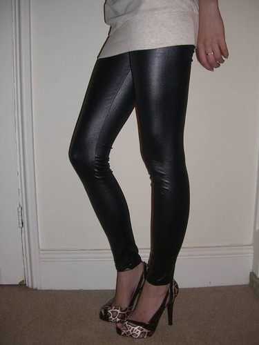 Extra lange leggings - leggings, glänzend