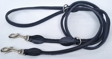 Luxus HUNDELEINE, RundeLeine, 220cm/8mm, NappaLeder, SCHWARZ Handarbeit