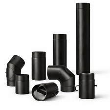 Ofenrohr 120 mm schwarz