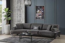 Sofa 5 Sitzer Couch Polstersofa xxl  Sofas Wohnzimmer Stoff Big Wohnlandschaft