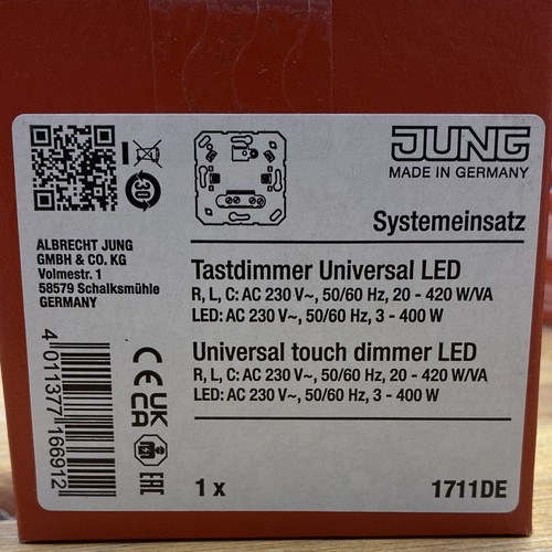 Jung tastdimmer 1711de - tastdimmer,