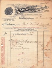 Alte Rechnungen, "Wanderer-Fahrradwerke, Schönau b. Chemnitz" 18.12.1907