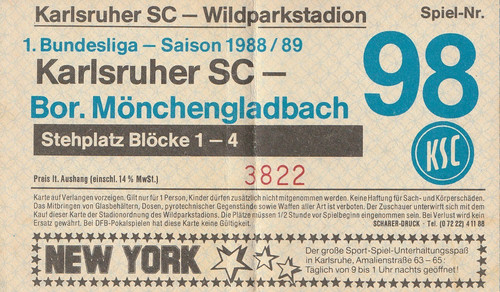 Ticket karlsruher borussia - karlsruher, sc