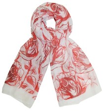 Damen Langer Schal mit Blumen